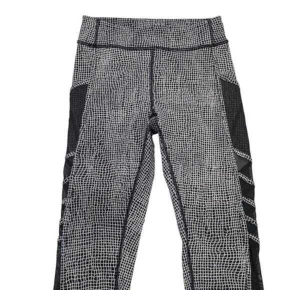 Lululemon Wild And Free Tight In Fall Net White Black Womens Size 6 - Picture 10 of 14